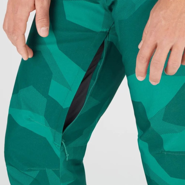 Green Salomon Edge Men's Ski Pants | PH 41976U